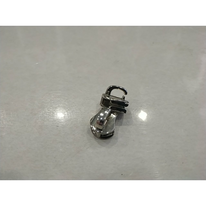 Бігунок сумковий без фіксатора на металеву блискавку No5 без пулера нікель Бігунок сумковий без фіксатора на металеву блискавку No5 без пулера нікель