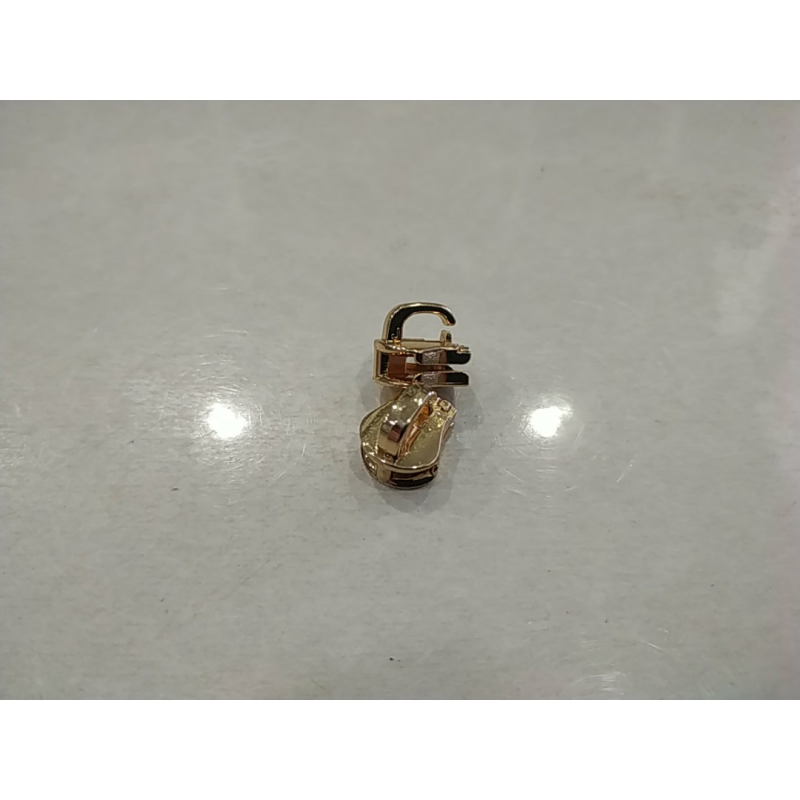 Бігунок сумковий без фіксатора на металеву блискавку No5 без пулера золото