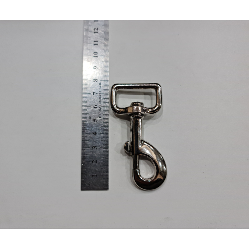 Карабін собачий ширина вушка 27 мм нікель