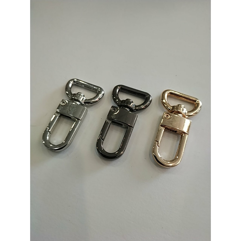 Карабін Луї Вітон 15 мм довжина карабіна 43 мм Темний нікель