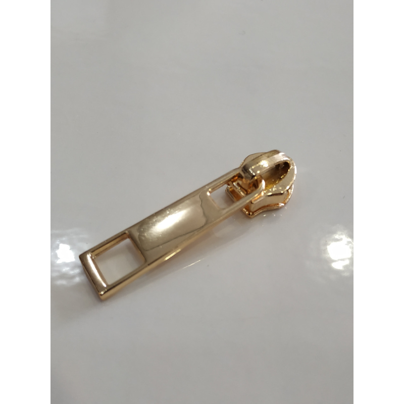 Бігунок сумковий без фіксатора на спіральну блискавку No5 золото